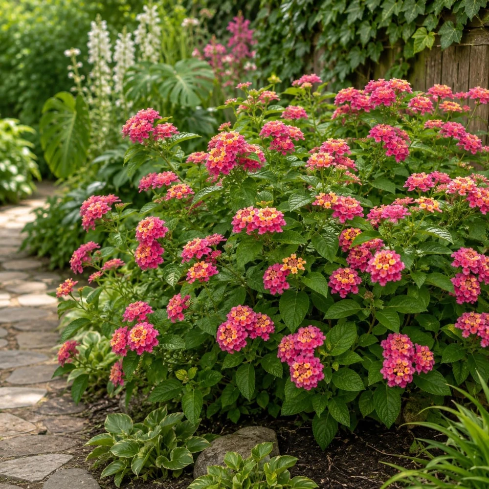 Lantana Athens Rose Live Plant - Set of 2, 4-7 Inches Tall, Outdoor Shrub - Image 2