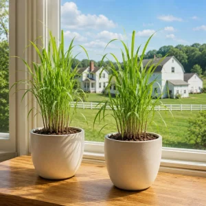 Lemongrass Live Plant Set – Culinary Herb – 1 Gallon Pot – Full Sun – Set of 2 - Image 1