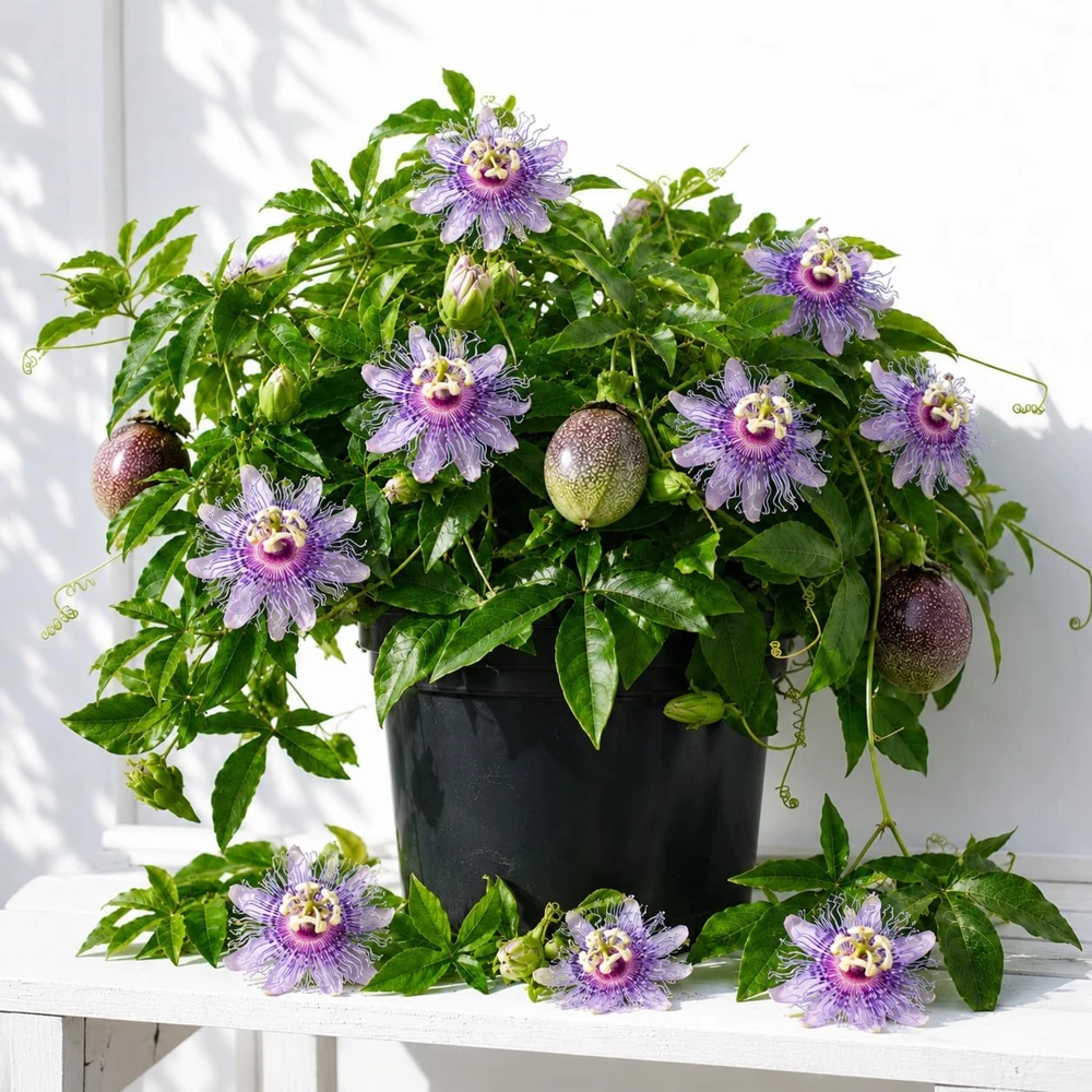 Maypop Passion Vine Plant Live - Passiflora Incarnata, Purple Flower, 4-6 Inch Tall, Outdoor Climbing Vine - Image 4