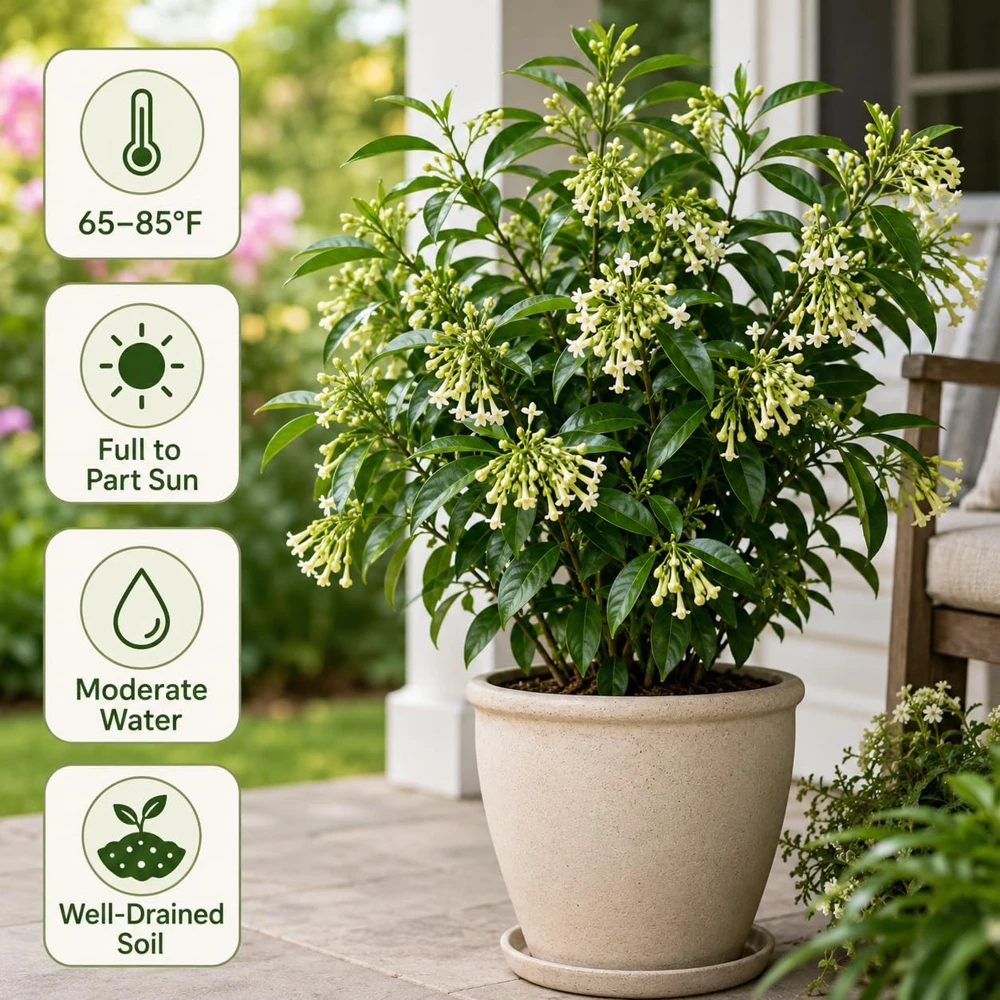 Night Blooming Jasmine Live Plants (Set of 2) - 4-6 Inch Fragrant Flowering Shrubs - Image 4
