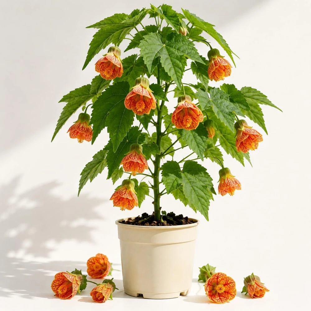 Orange Abutilon Live Plant – Lantern Trailing Vine – 4-6 Inch Tall - Image 1