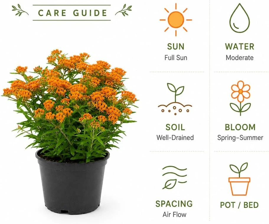 Orange Butterfly Milkweed Live Plants - 2 Pack, 4-7 Inch, Perennial - Image 5