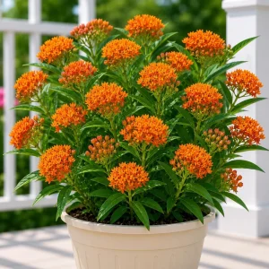 Orange Milkweed Live Plants Set of 2 – Asclepias Tuberosa Perennial, 4-8 Inch Tall - Image 1