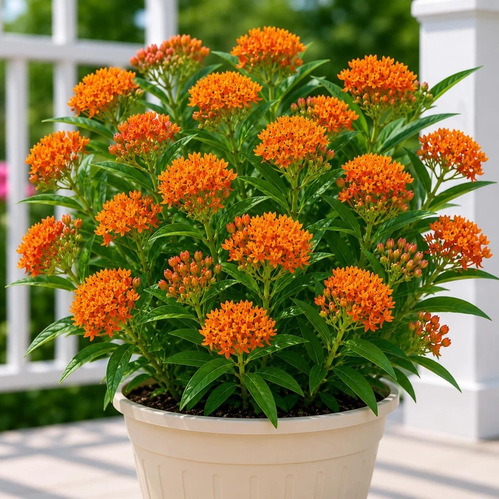 Orange Milkweed Live Plants Set of 2 – Asclepias Tuberosa Perennial, 4-8 Inch Tall - Image 1
