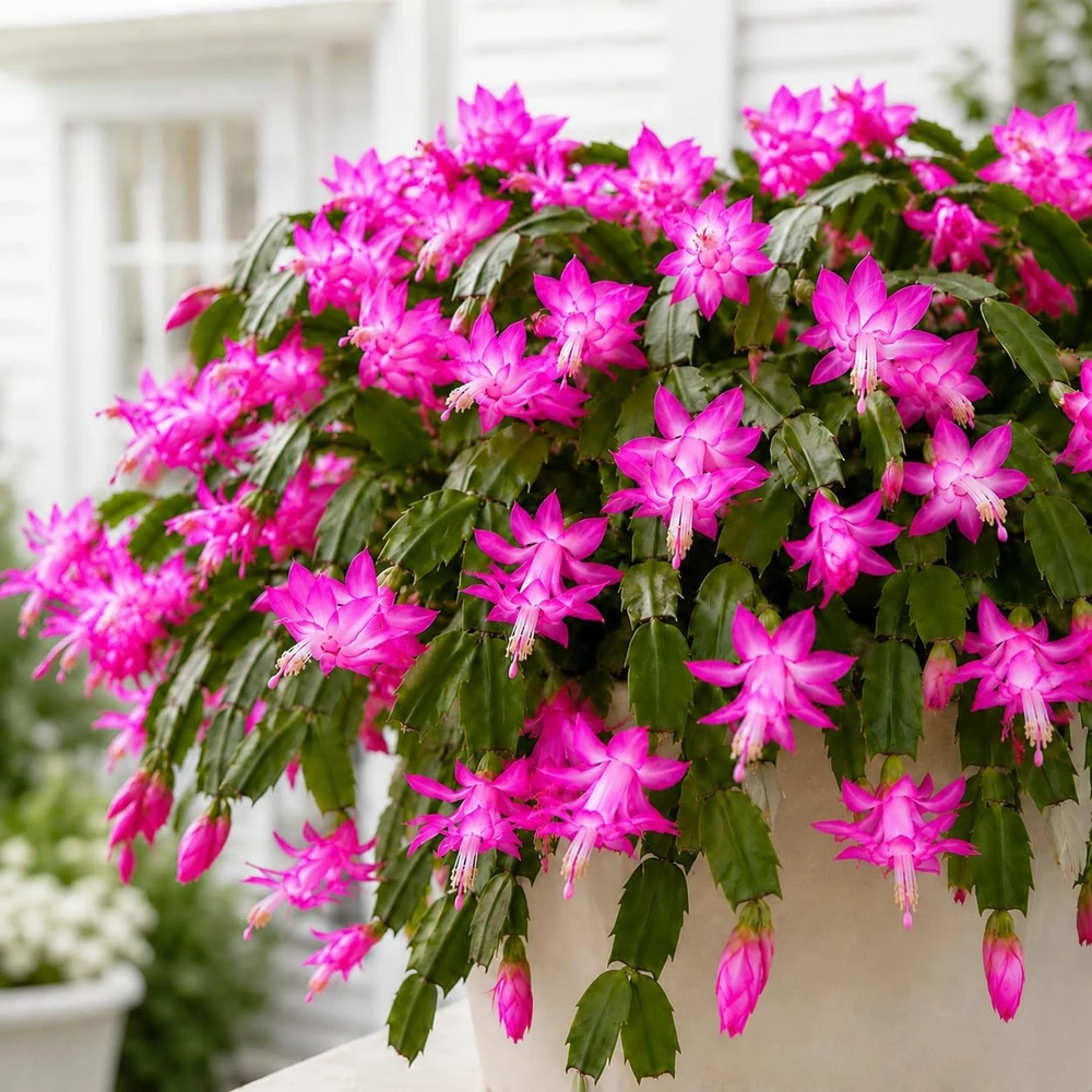 Pink Christmas Cactus Live Plant – Set of 2 Tropical Thanksgiving Cactus, 4-8 Inch Tall - Image 3