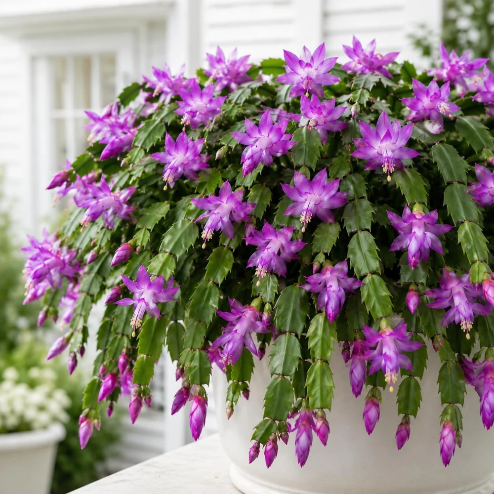 Purple Christmas Cactus Live Plants - Set of 2, 4-8 Inch Tall, Tropical Indoor - Image 4