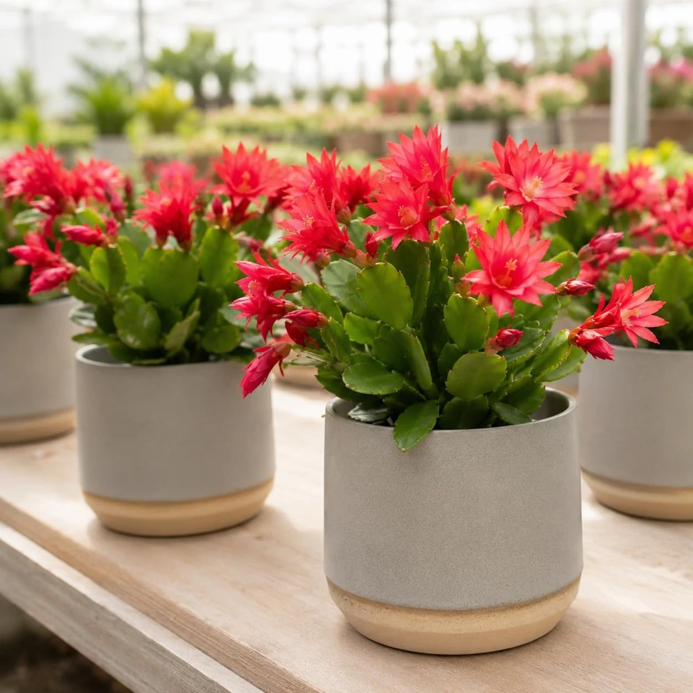 Red Easter Cactus Live Plant Set, 4-8 Inch Tall, Spring Blooming Houseplant, No Pot - Image 5