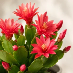 Red Easter Cactus Live Plant – Spring Houseplant – 4-8 Inch Tall - Image 3