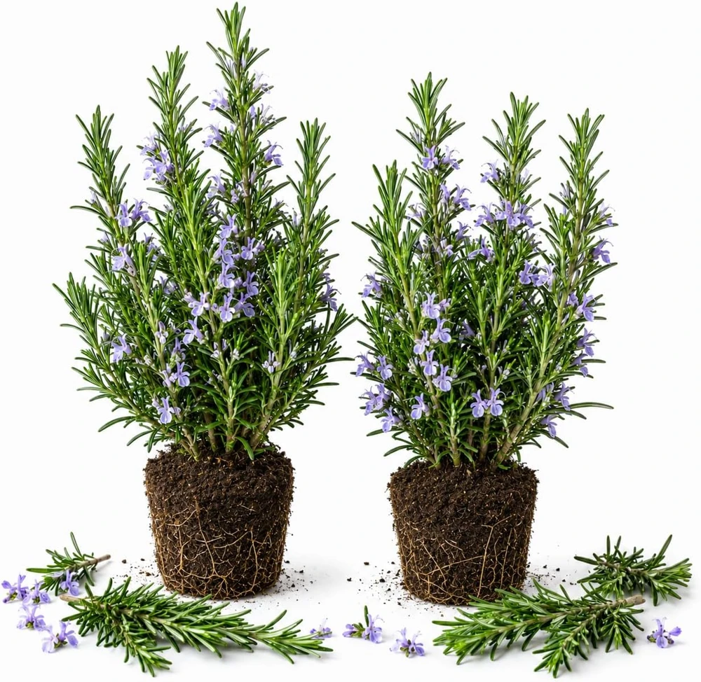 Set of 2 ARP Rosemary Live Plants – 4-7 Inch Herb Starter Plants for Outdoor - Image 1