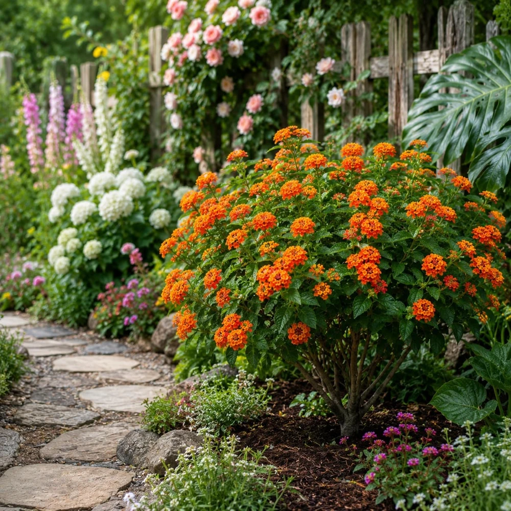 Set of 2 Bright Orange Lantana Live Plants, 4-7 Inches Tall, Outdoor Flowering Shrub - Image 5