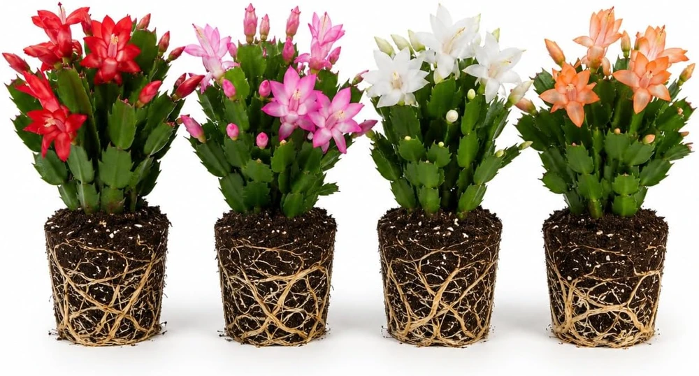 Set of 2 Christmas Cactus Live Plants, Thanksgiving Cactus, 4-8 Inch Tall - Image 4