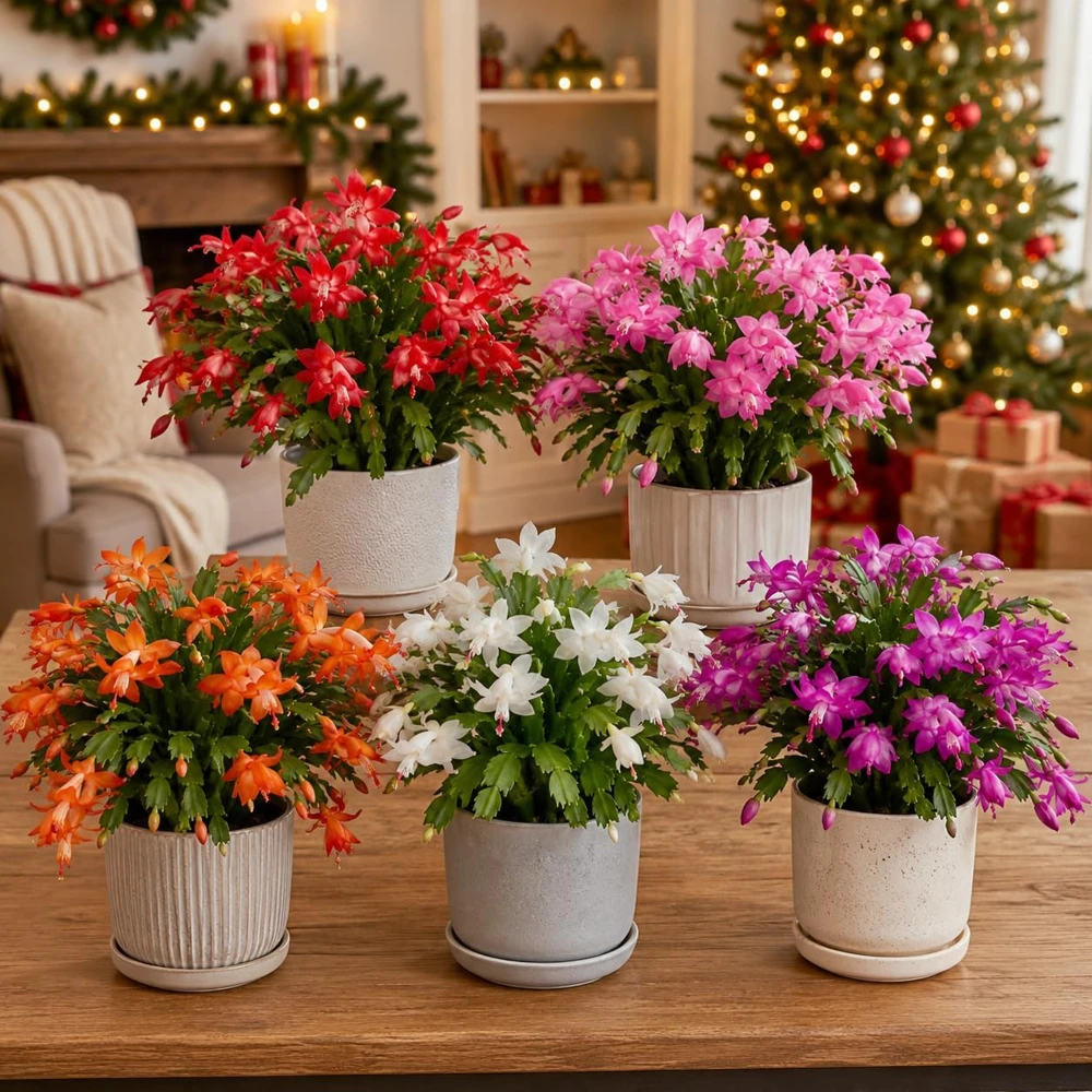 Set of 2 Christmas Cactus Live Plants, Thanksgiving Cactus, 4-8 Inch Tall - Image 5
