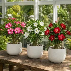 Set of 2 Desert Rose Live Plants, Adenium Succulent, 5-8 Inch Tall, No Pot - Image 3