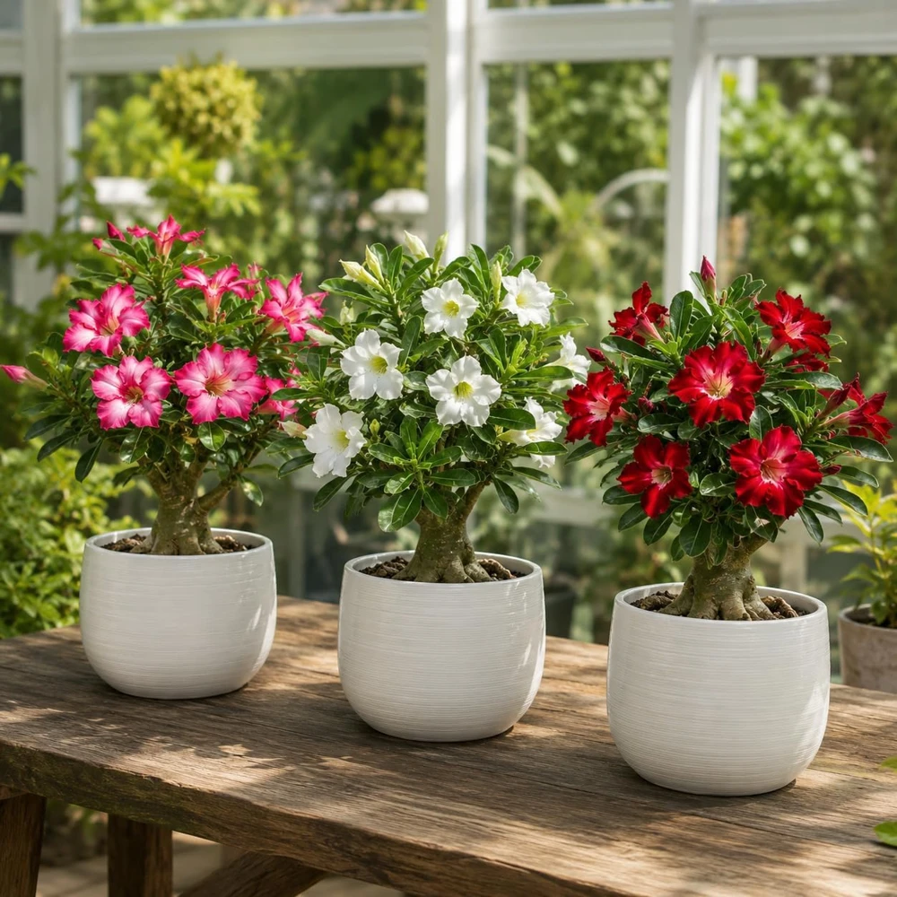 Set of 2 Desert Rose Live Plants, Adenium Succulent, 5-8 Inch Tall, No Pot - Image 3
