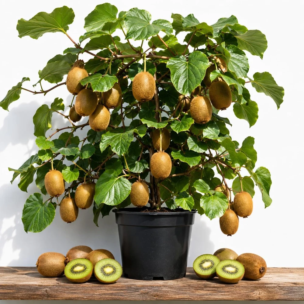 Set of 2 Hardy Kiwi Live Plants, 4-6 Inch Starter Fruit Vines, USDA Zones 4-9 - Image 1