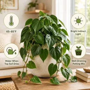 Set of 2 Heartleaf Philodendron Live Plants, 5-8" Tall in 4" Pots, Indoor Vining Houseplant - Image 2