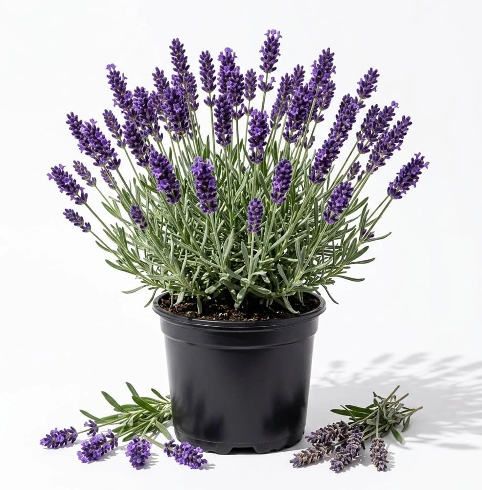 Set of 2 Lavender Live Plants, 4-6 Inches Tall, Blue Purple Fragrant Shrub for Outdoor Garden - Image 1