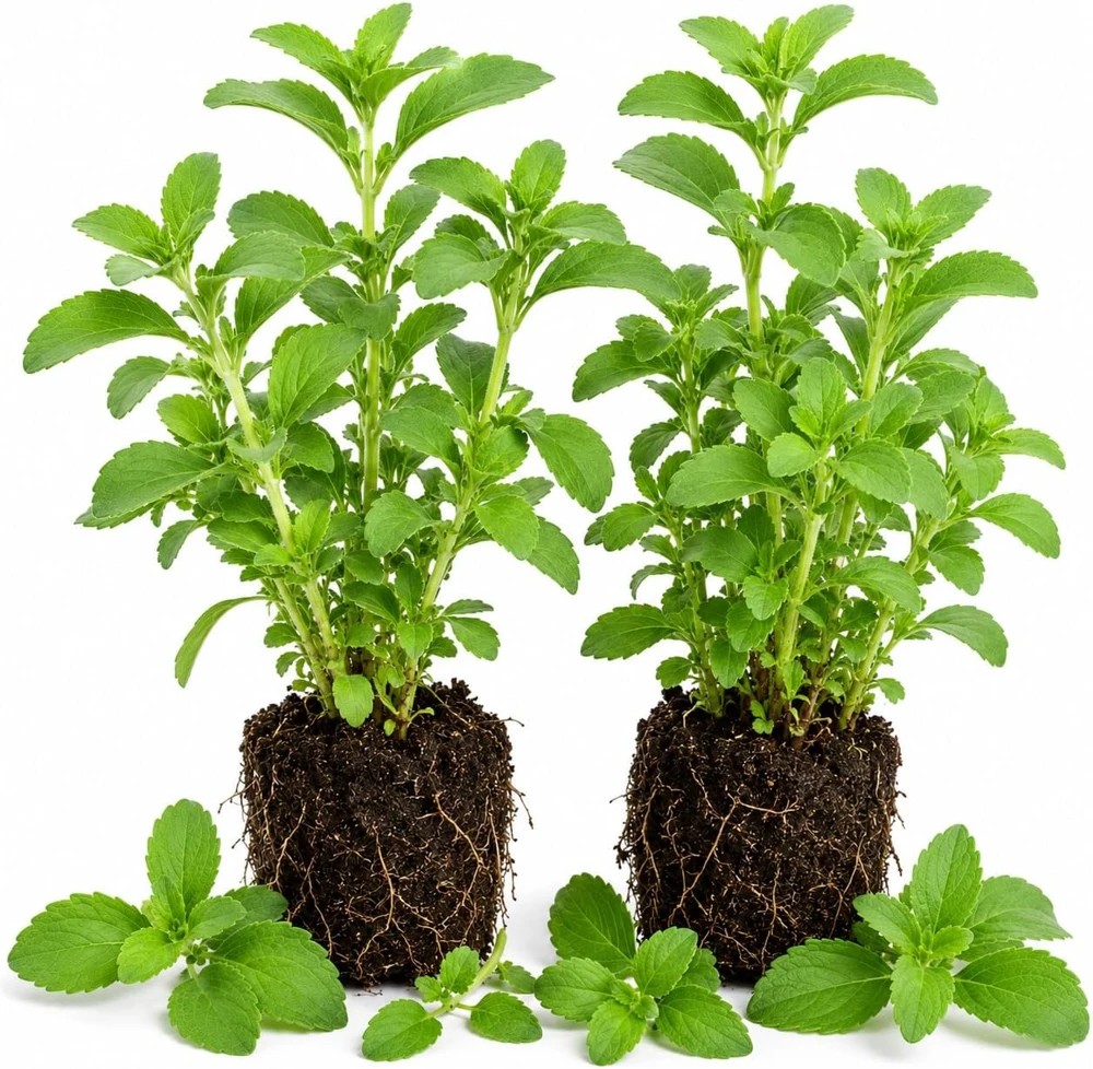 Set of 2 Live Stevia Plants 4-6 Inches Tall - Sweet Herb for Containers & Garden - Image 1