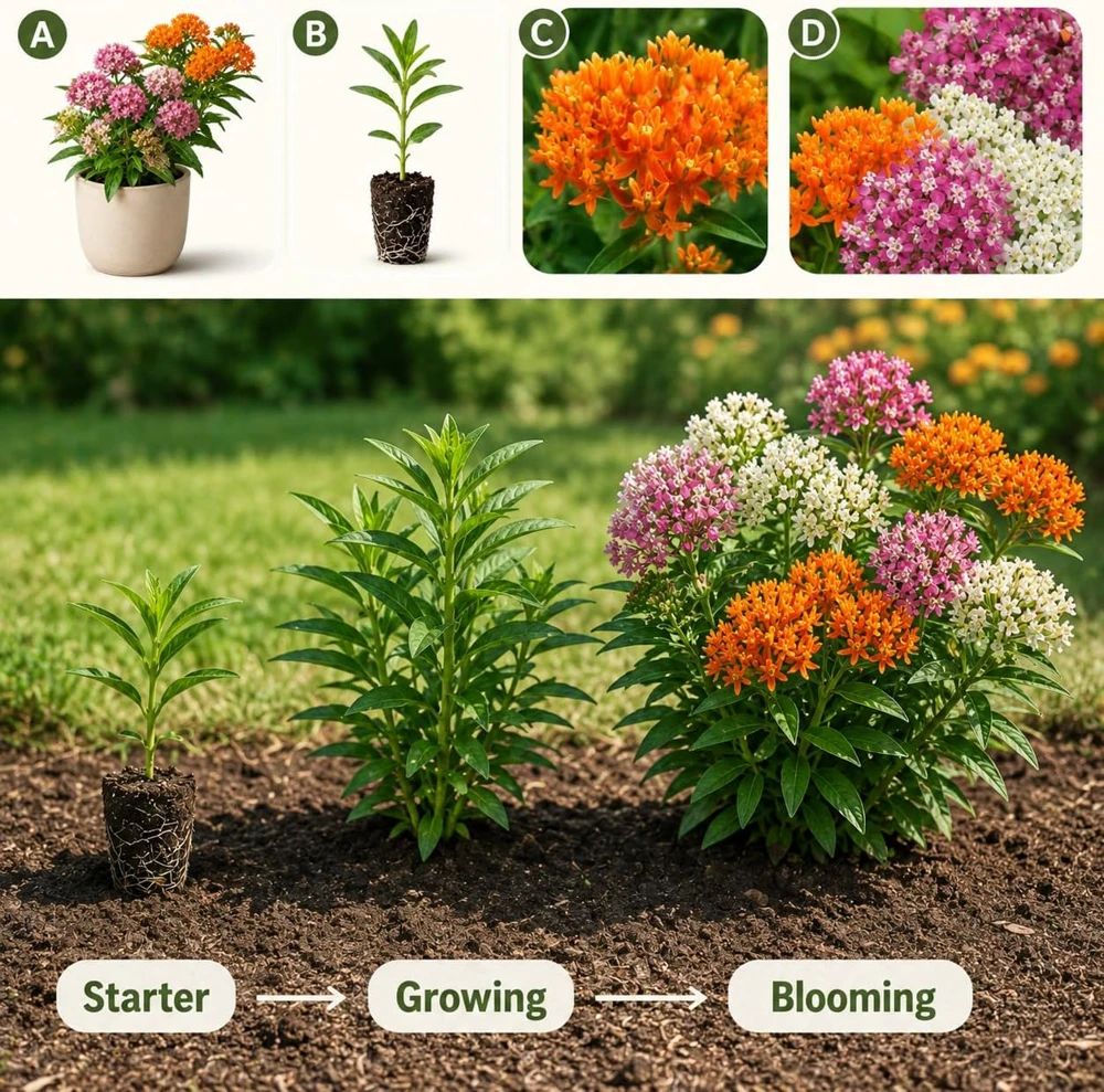 Set of 2 Milkweed Live Plants, Asclepias Tuberosa Starter Plants 4-7 Inch Tall, Perennial for Butterflies - Image 4