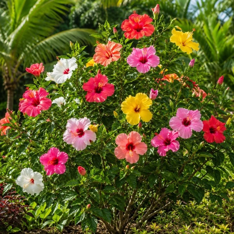 Set of 2 Mixed Hardy Hibiscus Live Plants, 4-7 Inches Tall, Perennial Flowering Shrubs for Outdoor Gardens - Image 2