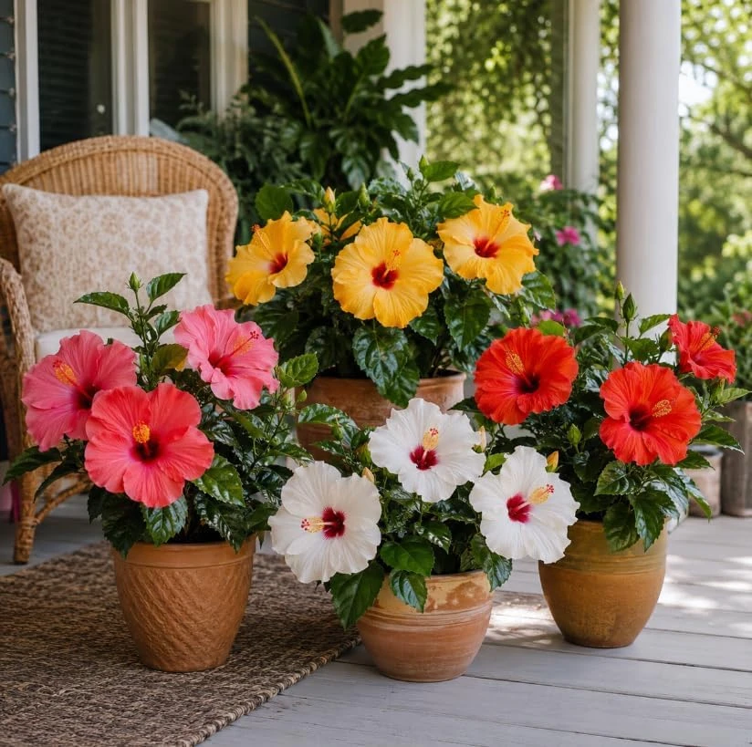 Set of 2 Mixed Hardy Hibiscus Live Plants, 4-7 Inches Tall, Perennial Flowering Shrubs for Outdoor Gardens - Image 6