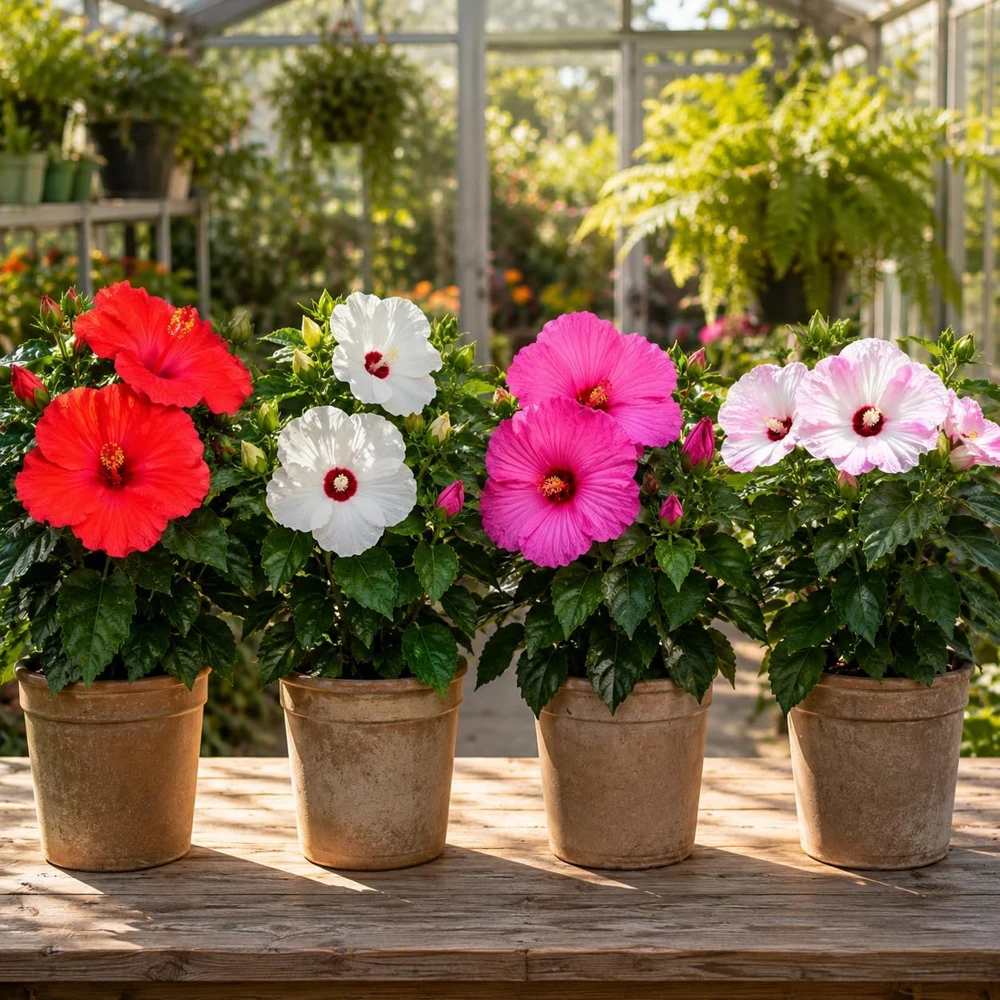 Set of 2 Mixed Hibiscus Live Plant, Flowering Tropical Shrub, 4-8 Inch Tall - Image 5