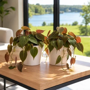 Set of 2 Philodendron Micans Live Plants, Sweetheart Vine, 5-8 Inch Tall, 4 Inch Pot - Image 1