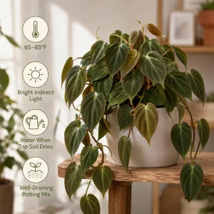 Set of 2 Philodendron Micans Live Plants, Velvet Leaf Houseplants, 5-8" Tall in 4" Pots - Image 2