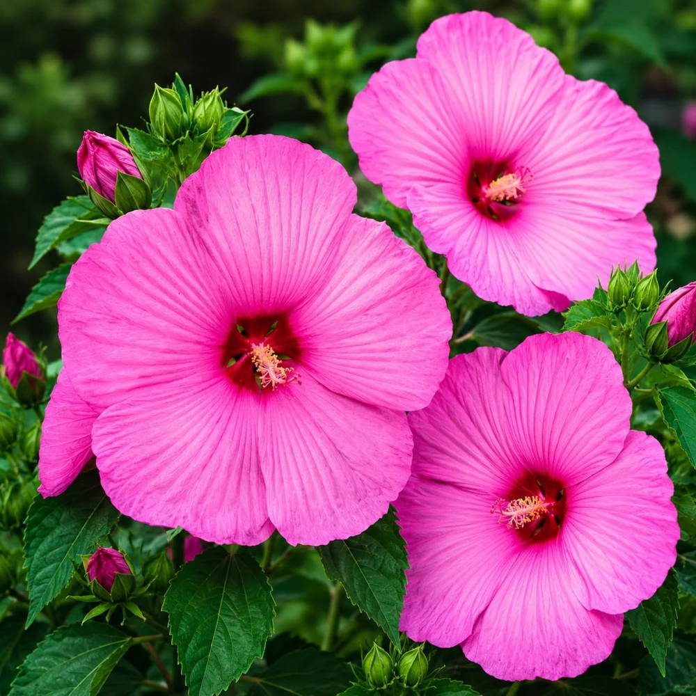 Set of 2 Pink Hibiscus Plants Live, Rose Hibiscus Flower Shrub, 4-8 Inch Tall - Image 1