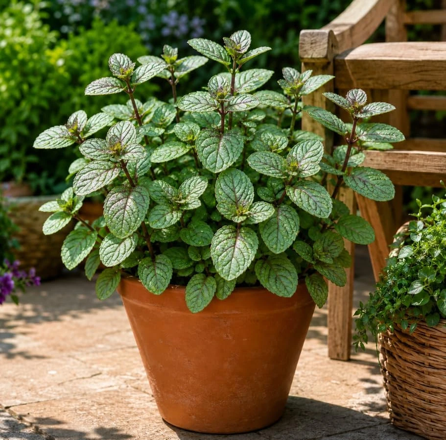 Set of 3 Chocolate Mint Live Plants, 4-7 Inches Tall, Rooted Herb Plants for Pots & Gardens - Image 3