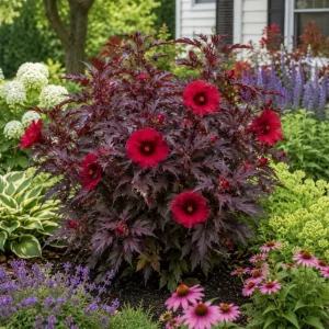 Set of 3 Cranberry Hibiscus Live Plants, 4-6 Inches Tall, Red Leaf False Roselle Shrubs for Outdoor - Image 2
