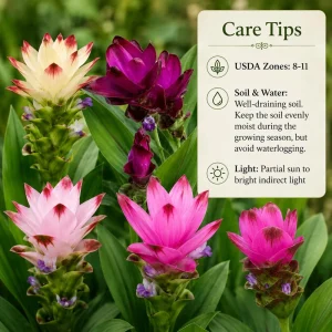 Set of 3 Curcuma Ginger Live Plants for Planting - Random Mix, 4-8 Inch Tall - Image 4