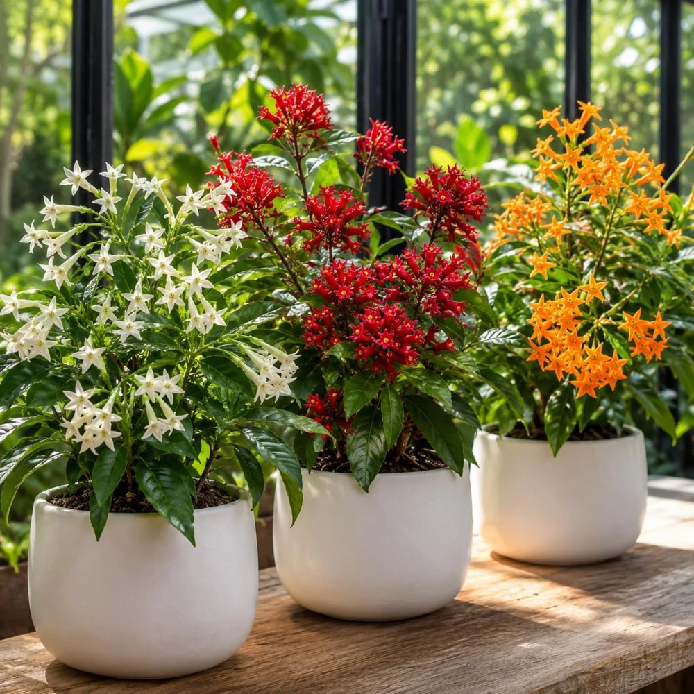 Set of 3 Jasmine Plants Live - White, Red, Orange Blooming Tropical Tree, 4-8 Inch Tall - Image 5