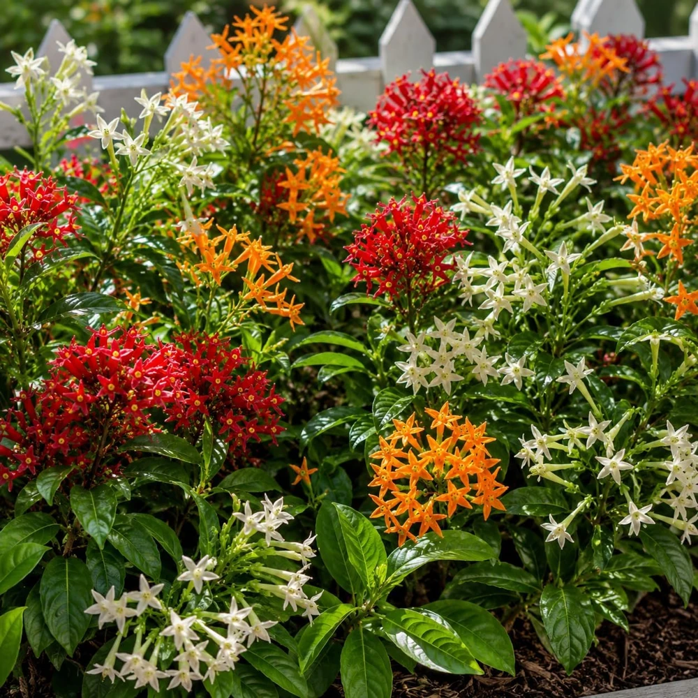 Set of 3 Jasmine Plants Live - White, Red, Orange Blooming Tropical Tree, 4-8 Inch Tall - Image 6