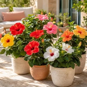 Set of 3 Mixed Hardy Hibiscus Live Plants, 4-7 Inches Tall, Rooted Shrubs, Outdoor - Image 6