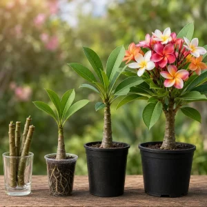 Set of 3 Mixed Plumeria Cuttings - Tropical Frangipani Live Plant for Outdoor Growing - Image 5