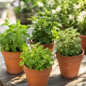 Set of 4 Mint Live Plants, Fragrant Culinary Herb Starter Plants, 4-7 Inch Tall, Indoor/Outdoor - Image 3