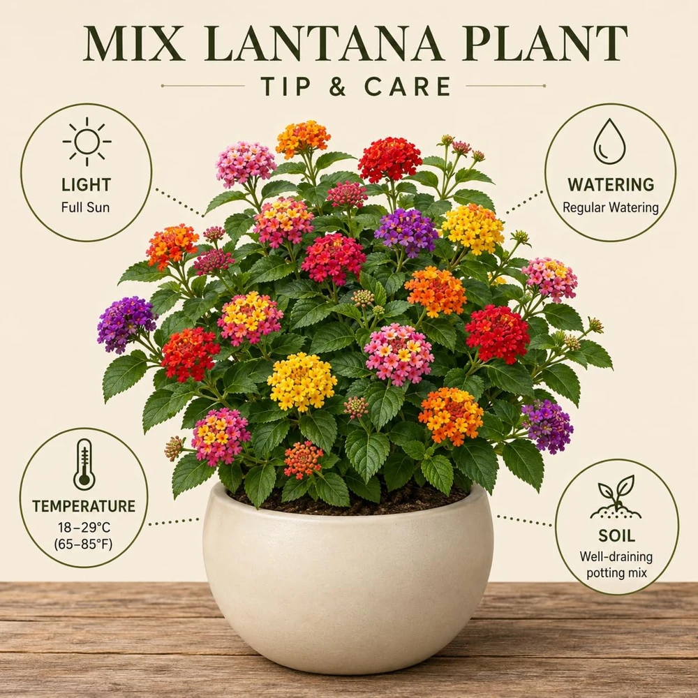 Set of 4 Mixed Lantana Live Plants, 4-7 Inch Flowering Starter Shrubs for Outdoor Garden - Image 3