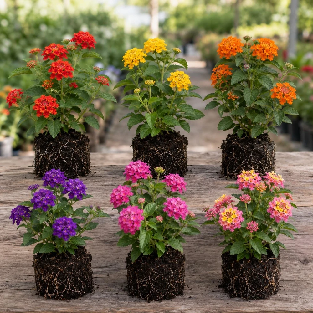 Set of 4 Mixed Lantana Live Plants, 4-7 Inch Flowering Starter Shrubs for Outdoor Garden - Image 4
