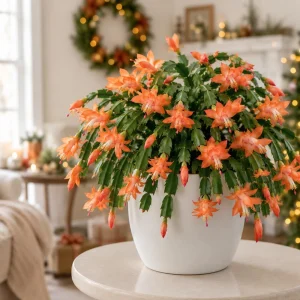 Set of 4 Orange Christmas Cactus Live Plants, Thanksgiving Cactus, 4-8 Inch Tall, Tropical Indoor Plant - Image 5