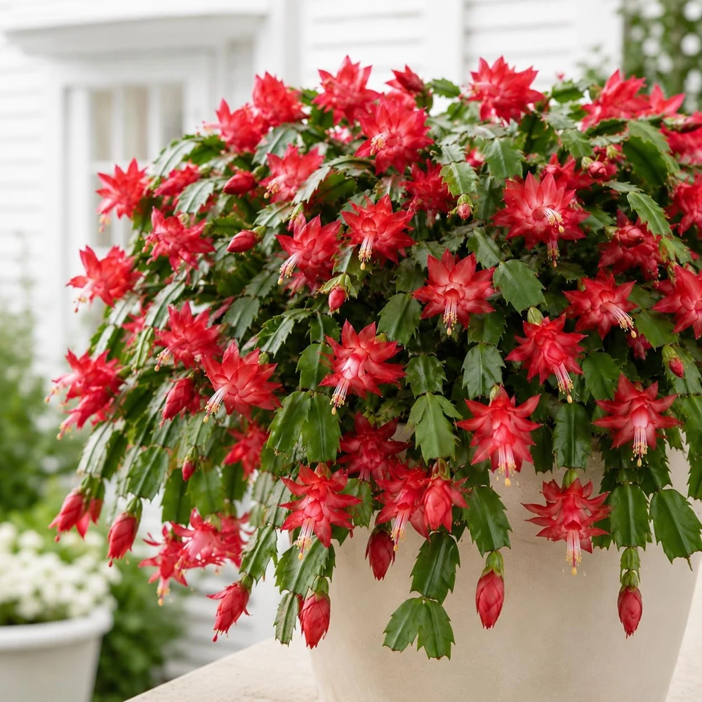 Set of 4 Red Christmas Cactus Live Plants, 4-8 Inch, Tropical Houseplant - Image 5