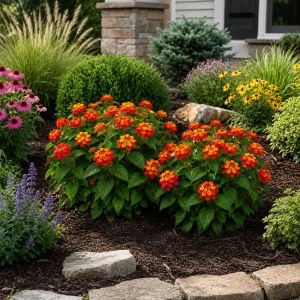 Set of 4 Red Lantana Live Plants – Bicolor Flowering Outdoor Garden Starter Plants, 4-7 Inch Tall - Image 4