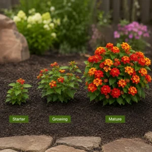 Set of 4 Red Lantana Live Plants – Bicolor Flowering Outdoor Garden Starter Plants, 4-7 Inch Tall - Image 5