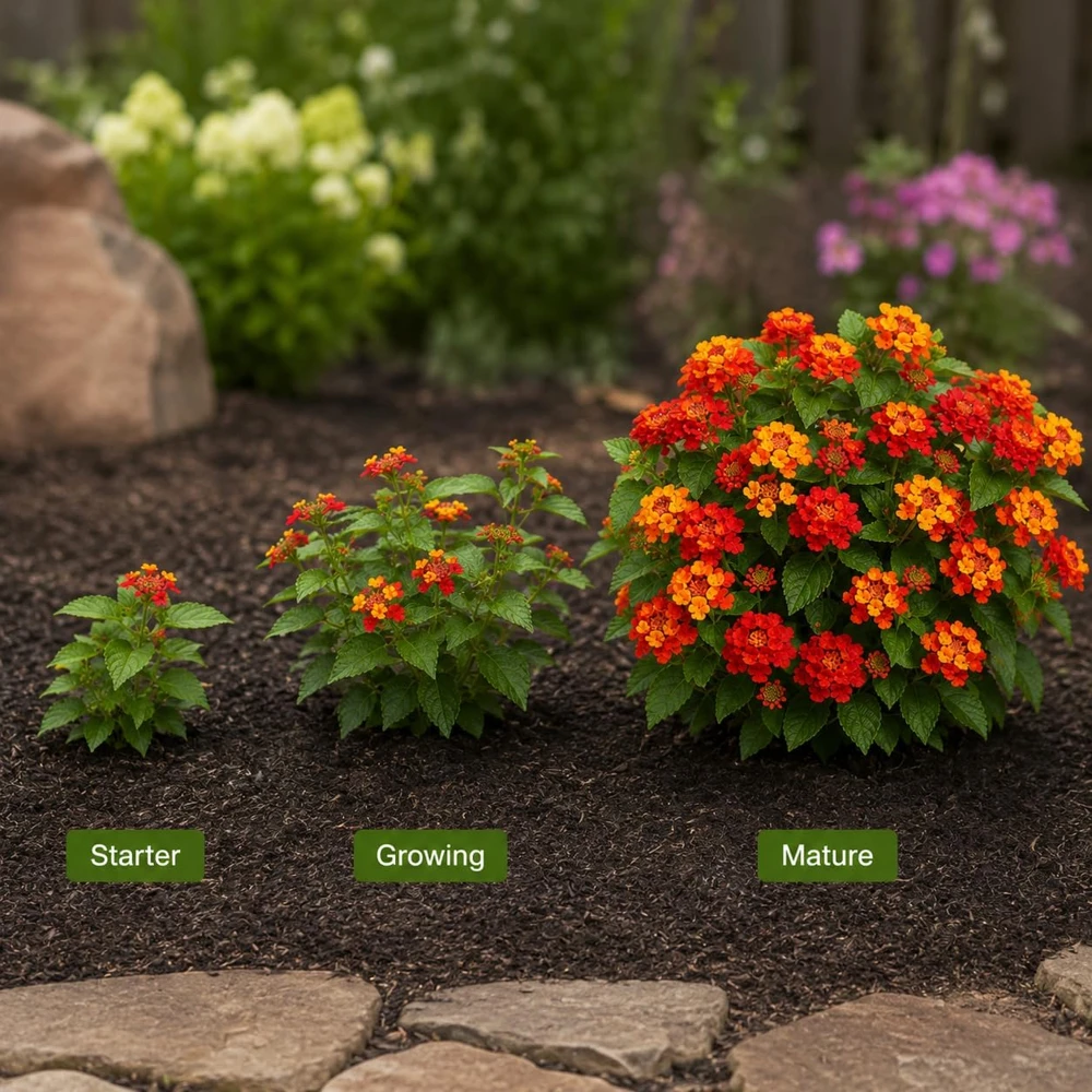 Set of 4 Red Lantana Live Plants – Bicolor Flowering Outdoor Garden Starter Plants, 4-7 Inch Tall - Image 5