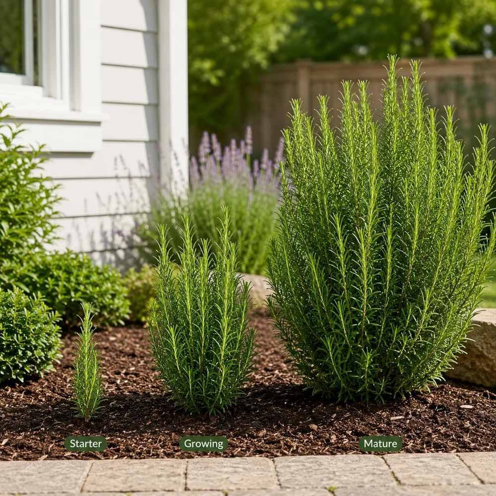 Set of 4 Rosemary Live Plants, 4-7 Inch Herb Starter Plants for Outdoor Growing - Image 6