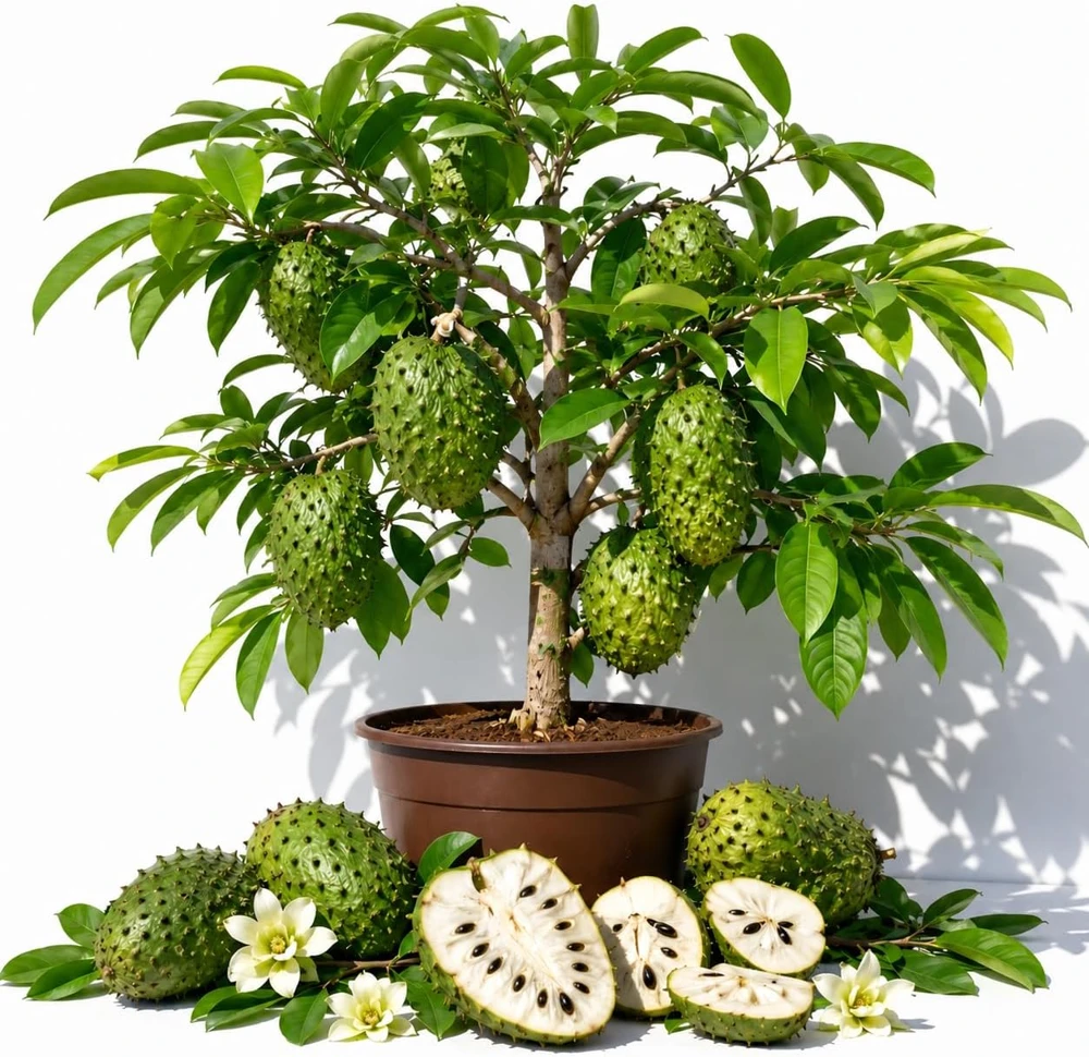 Soursop Live Plant, Guanabana Fruit Tree, 5-10 Inch Tall Tropical - Image 1