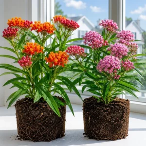 Tropical Milkweed Live Plants - Set of 2, 4-8 Inch, Outdoor Perennial - Image 1