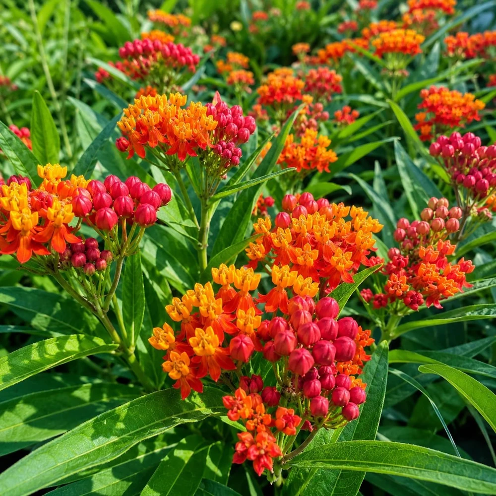 Tropical Milkweed Plants Live - Set of 2, 4-8 Inch Tall, Orange Red Flowers, Perennial Outdoor - Image 3