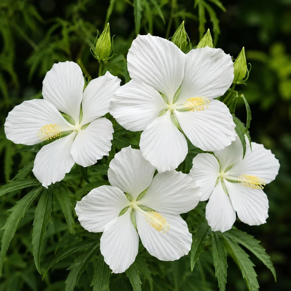 White Hibiscus Live Plant – Set of 2 – 4-8 Inch Tall Tropical Shrub - Image 5