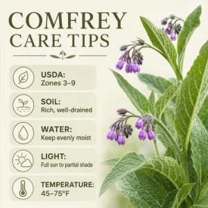 10 Bocking 14 Comfrey Live Roots for Planting - Perennial Herb Starter, Outdoor Garden - Image 4